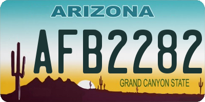 AZ license plate AFB2282