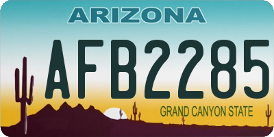 AZ license plate AFB2285