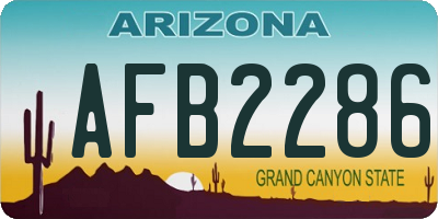AZ license plate AFB2286
