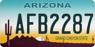 AZ license plate AFB2287