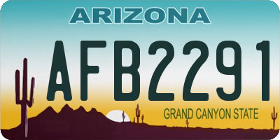 AZ license plate AFB2291