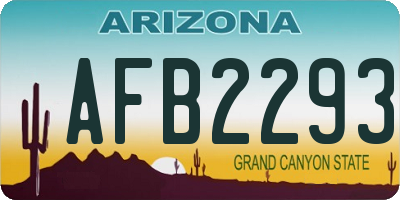 AZ license plate AFB2293