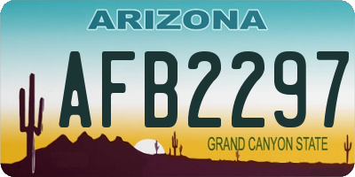 AZ license plate AFB2297