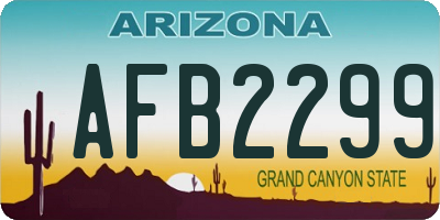 AZ license plate AFB2299