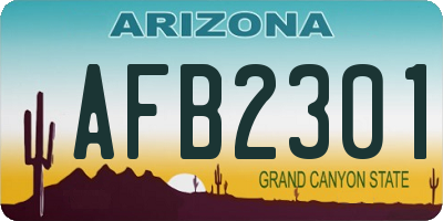 AZ license plate AFB2301