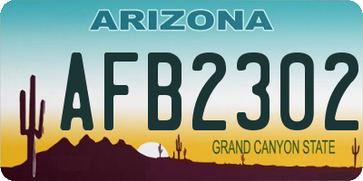 AZ license plate AFB2302
