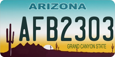 AZ license plate AFB2303