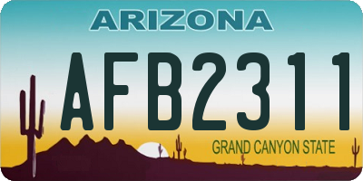 AZ license plate AFB2311