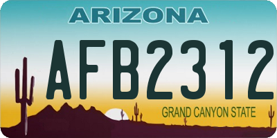 AZ license plate AFB2312