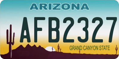 AZ license plate AFB2327