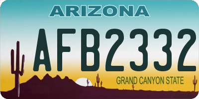 AZ license plate AFB2332