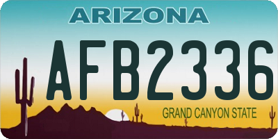 AZ license plate AFB2336