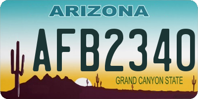 AZ license plate AFB2340