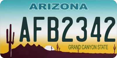 AZ license plate AFB2342