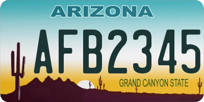 AZ license plate AFB2345