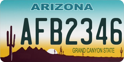 AZ license plate AFB2346