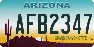 AZ license plate AFB2347