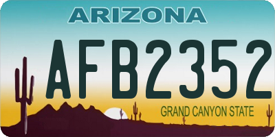 AZ license plate AFB2352