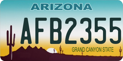 AZ license plate AFB2355