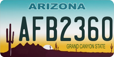 AZ license plate AFB2360