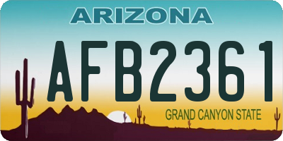 AZ license plate AFB2361