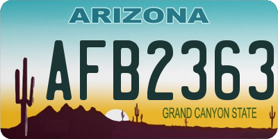 AZ license plate AFB2363