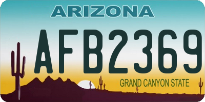 AZ license plate AFB2369