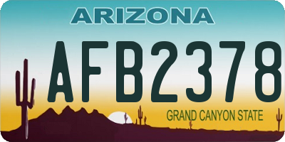 AZ license plate AFB2378