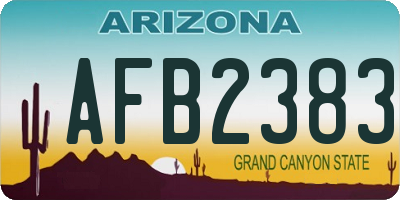 AZ license plate AFB2383