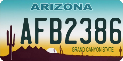 AZ license plate AFB2386
