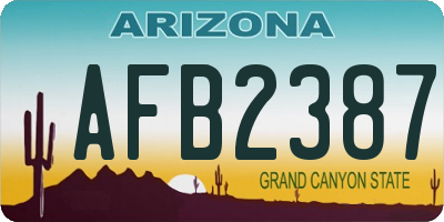 AZ license plate AFB2387