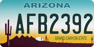 AZ license plate AFB2392