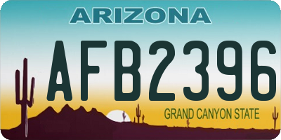 AZ license plate AFB2396