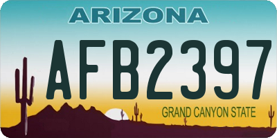 AZ license plate AFB2397
