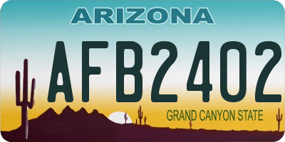 AZ license plate AFB2402