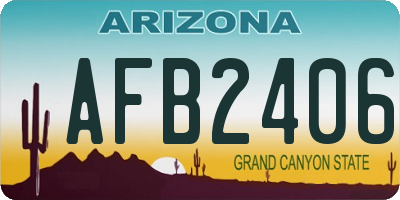 AZ license plate AFB2406