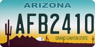 AZ license plate AFB2410