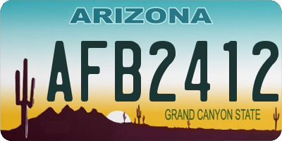 AZ license plate AFB2412