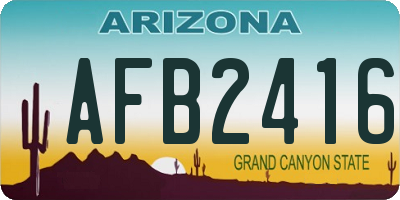 AZ license plate AFB2416