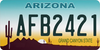 AZ license plate AFB2421