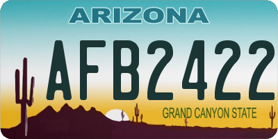 AZ license plate AFB2422
