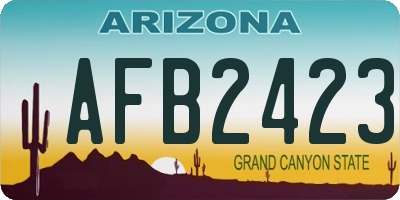 AZ license plate AFB2423