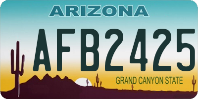 AZ license plate AFB2425