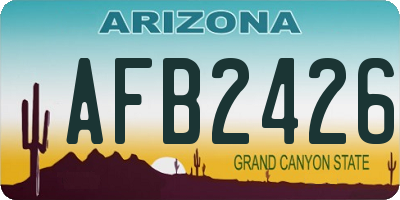 AZ license plate AFB2426