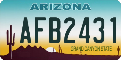 AZ license plate AFB2431