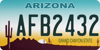 AZ license plate AFB2432