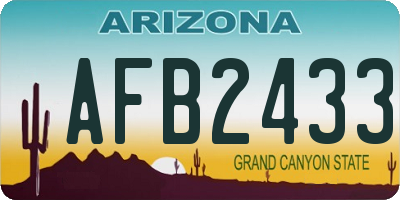 AZ license plate AFB2433