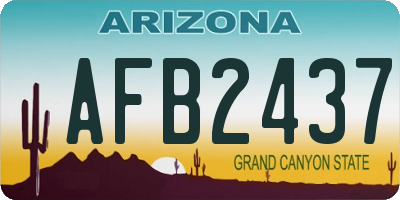 AZ license plate AFB2437