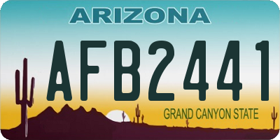 AZ license plate AFB2441