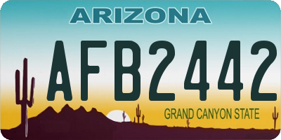AZ license plate AFB2442